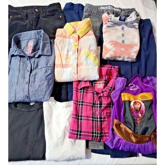 Route 66. Faded Glory, Disney, Cat&Jack Other - Girls Clothes / Clothing Lot, Size 6 - 7 lot of 11